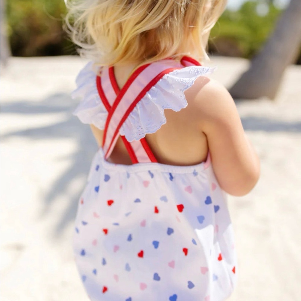 The Beaufort Bonnet Company Saylor Sunsuit Happy Hearts